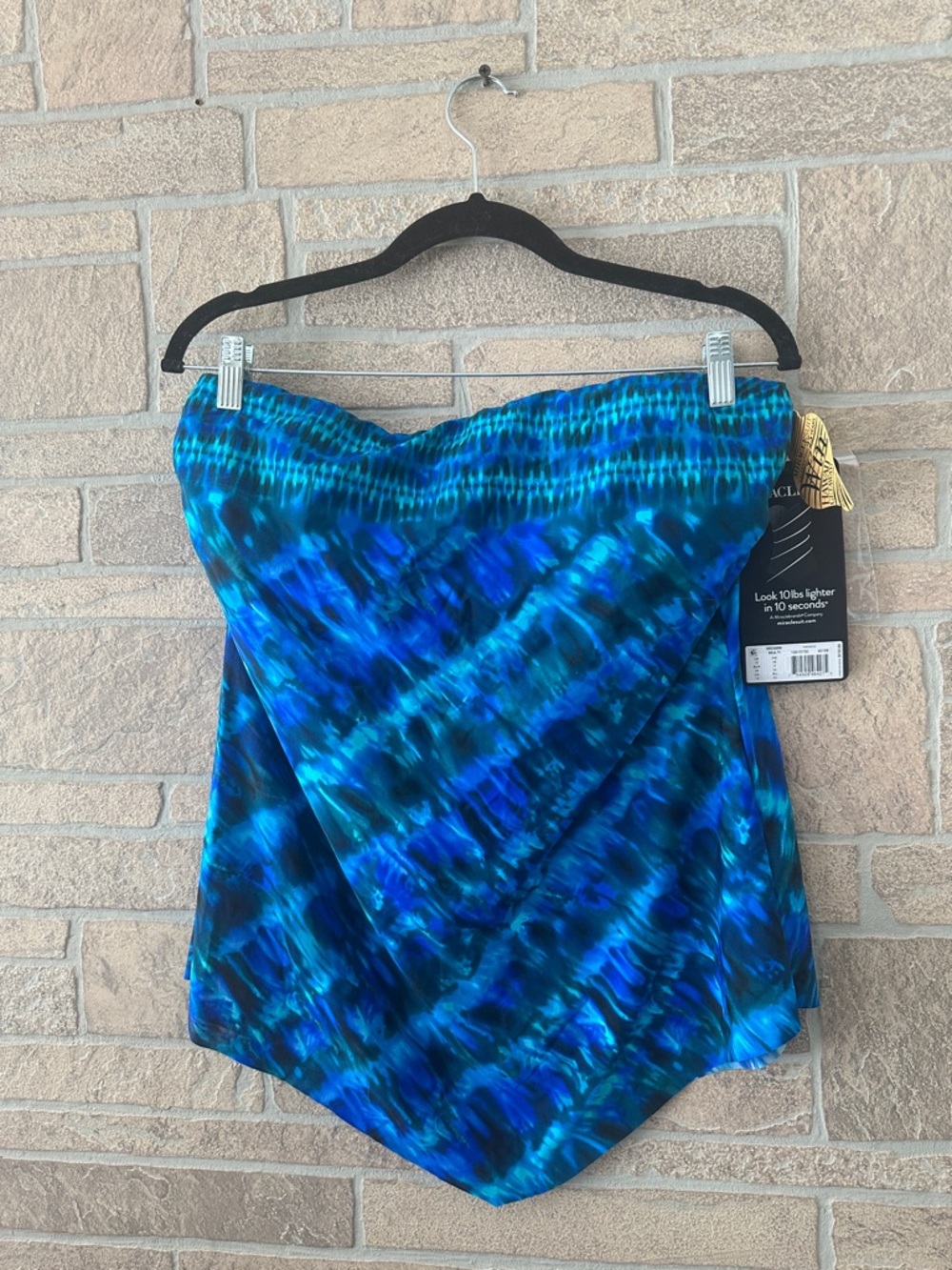 NWT MIRACLESUIT flora aura hankini underwire tankini top in blue size 16 - Picture 3 of 6